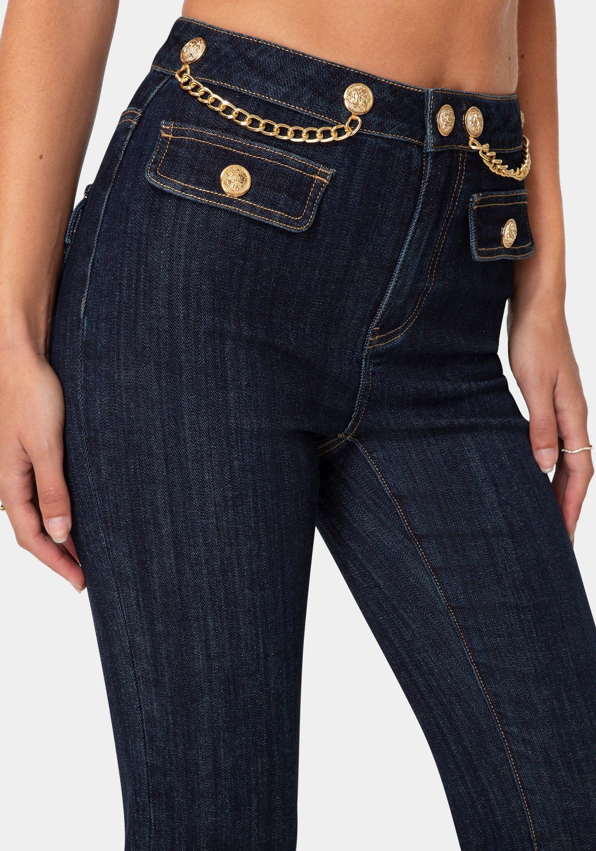 Mini Bootcut Denim Raw Indigo Wash - bebe