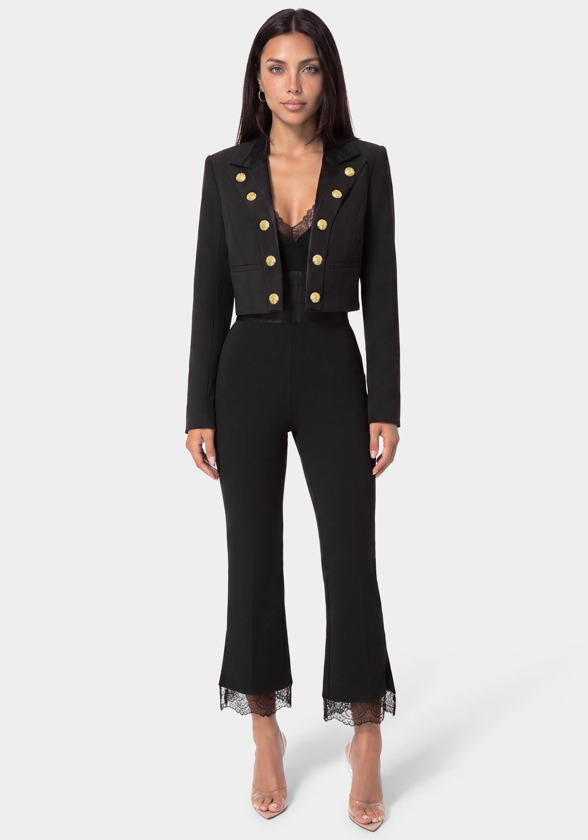 Romantic Lace Jumpsuit Black - bebe