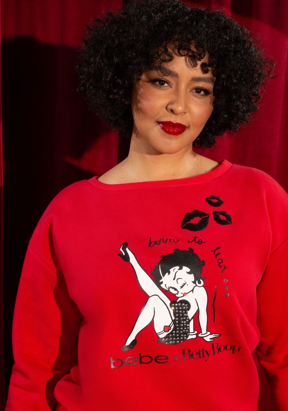 Betty Boop Cozy Pullover Boss Red - bebe