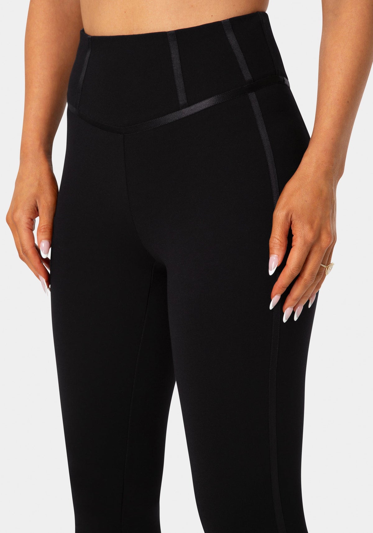 High Waist Corset Illusion Legging Black - bebe