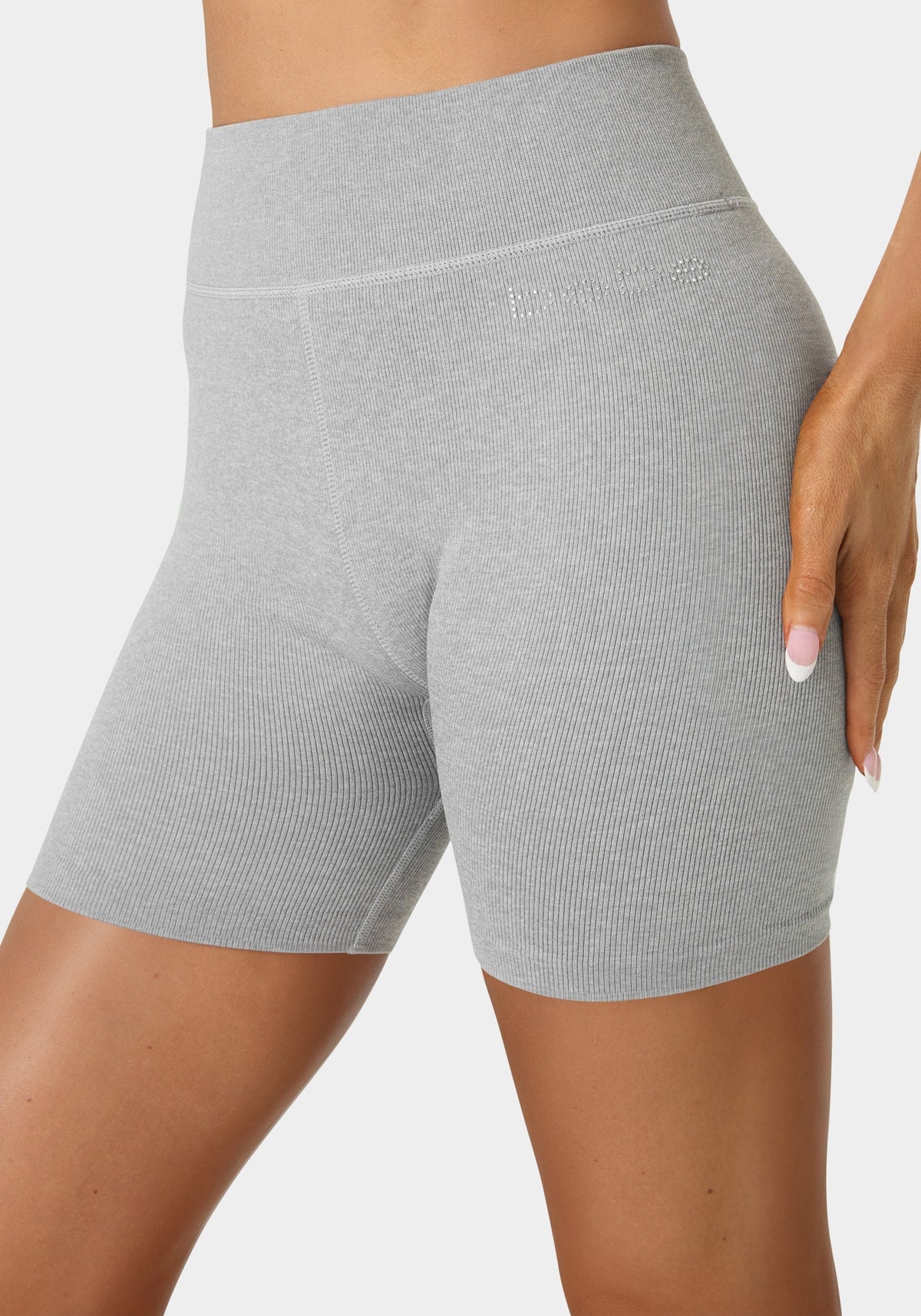 Bebe Sport 5" Inseam Seamless Bikeshort Heather Grey - bebe