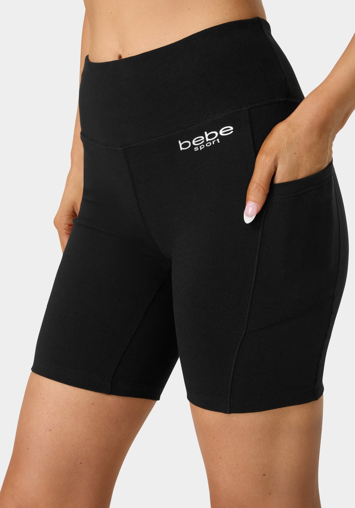 Bebe Cotton Spandex Bike Short Black - bebe