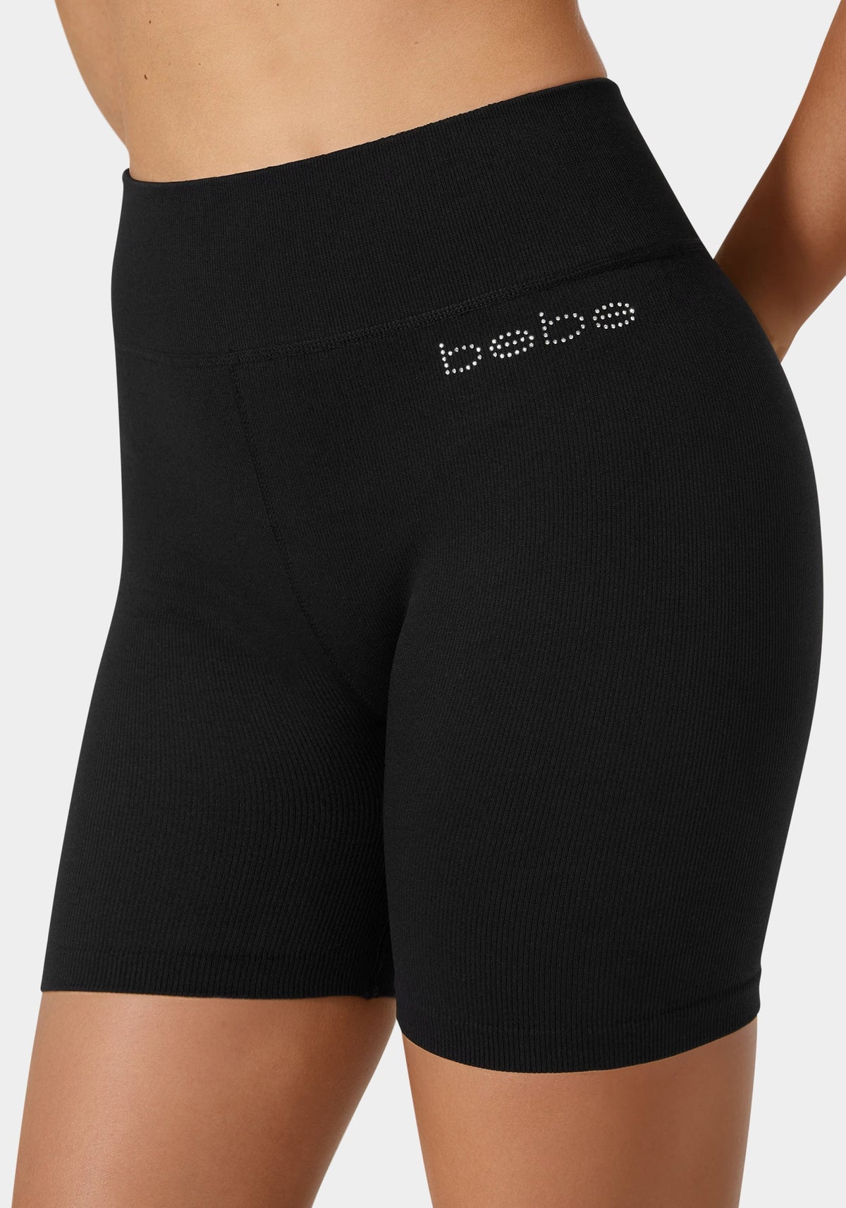 Bebe Sport 5" Inseam Seamless Bikeshort Black - bebe