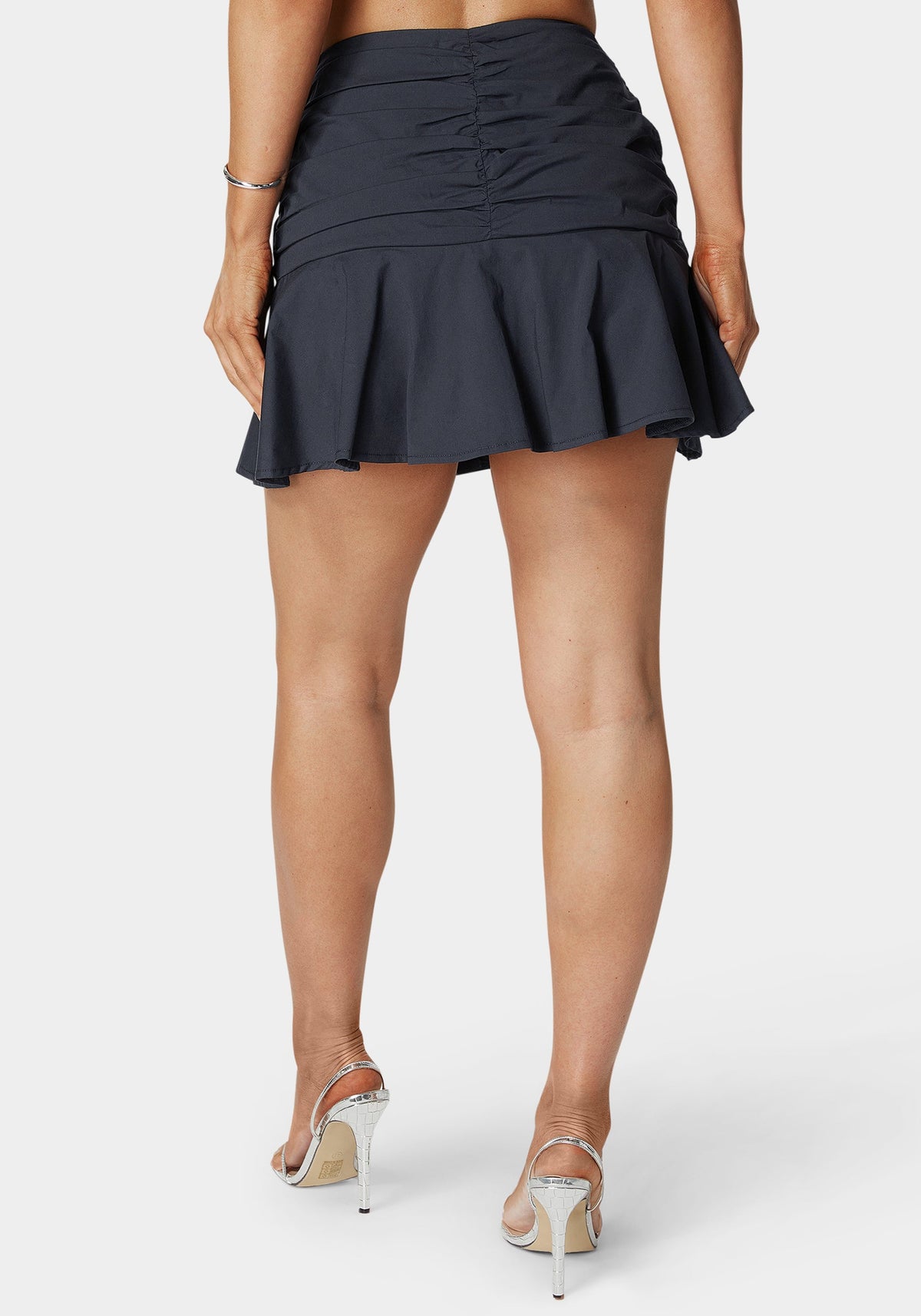 Ruched Mini Skort Navy Iris - bebe