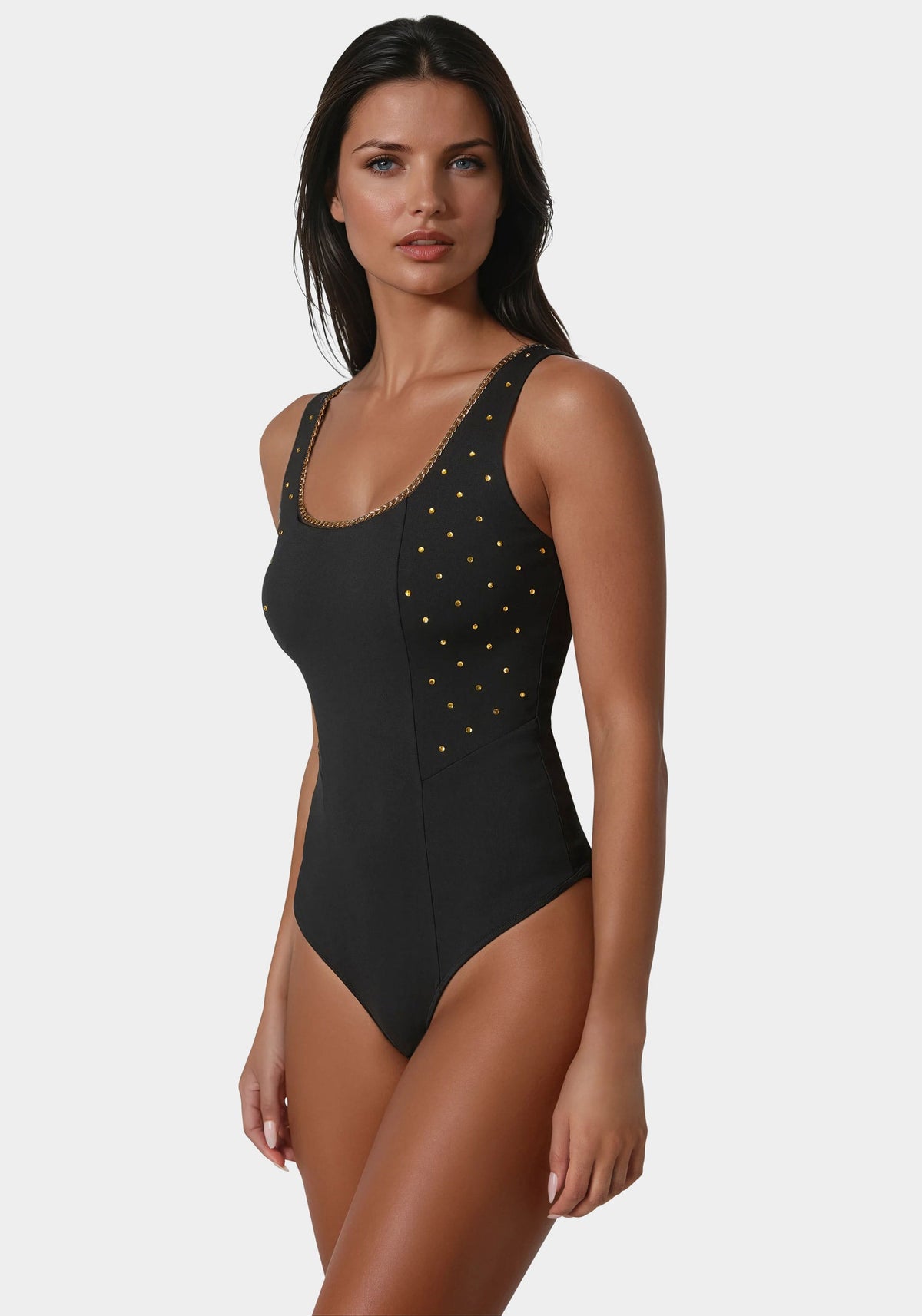 Embellished Bodysuit Black - bebe