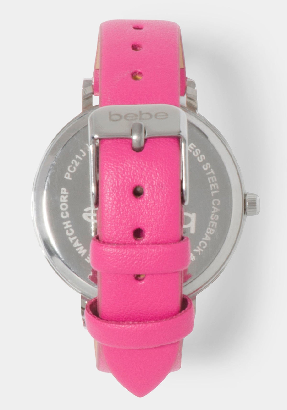 Magenta Strap Watch with Crystal Bezel Magenta - bebe