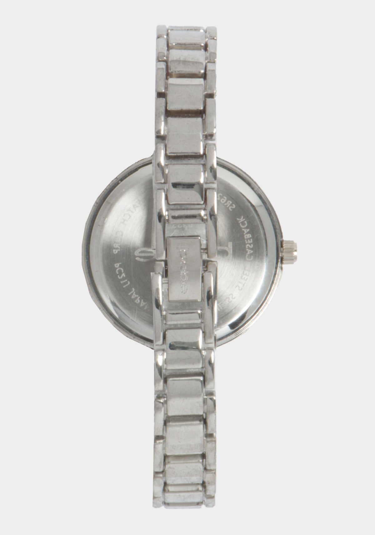 Silver Dial Crystal Bezel Watch - Slim Silver - bebe Silver - bebe