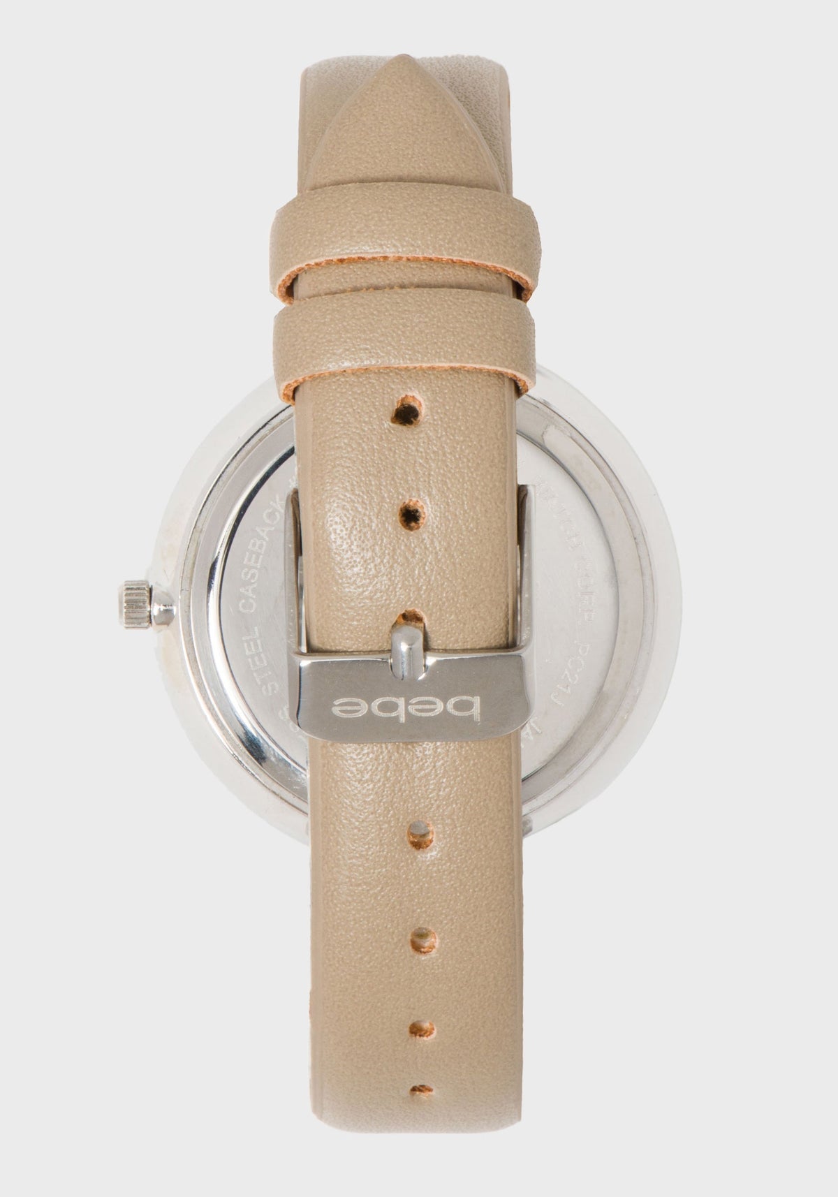 Taupe & Silver Crystal Bezel Watch Taupe & Silver - bebe