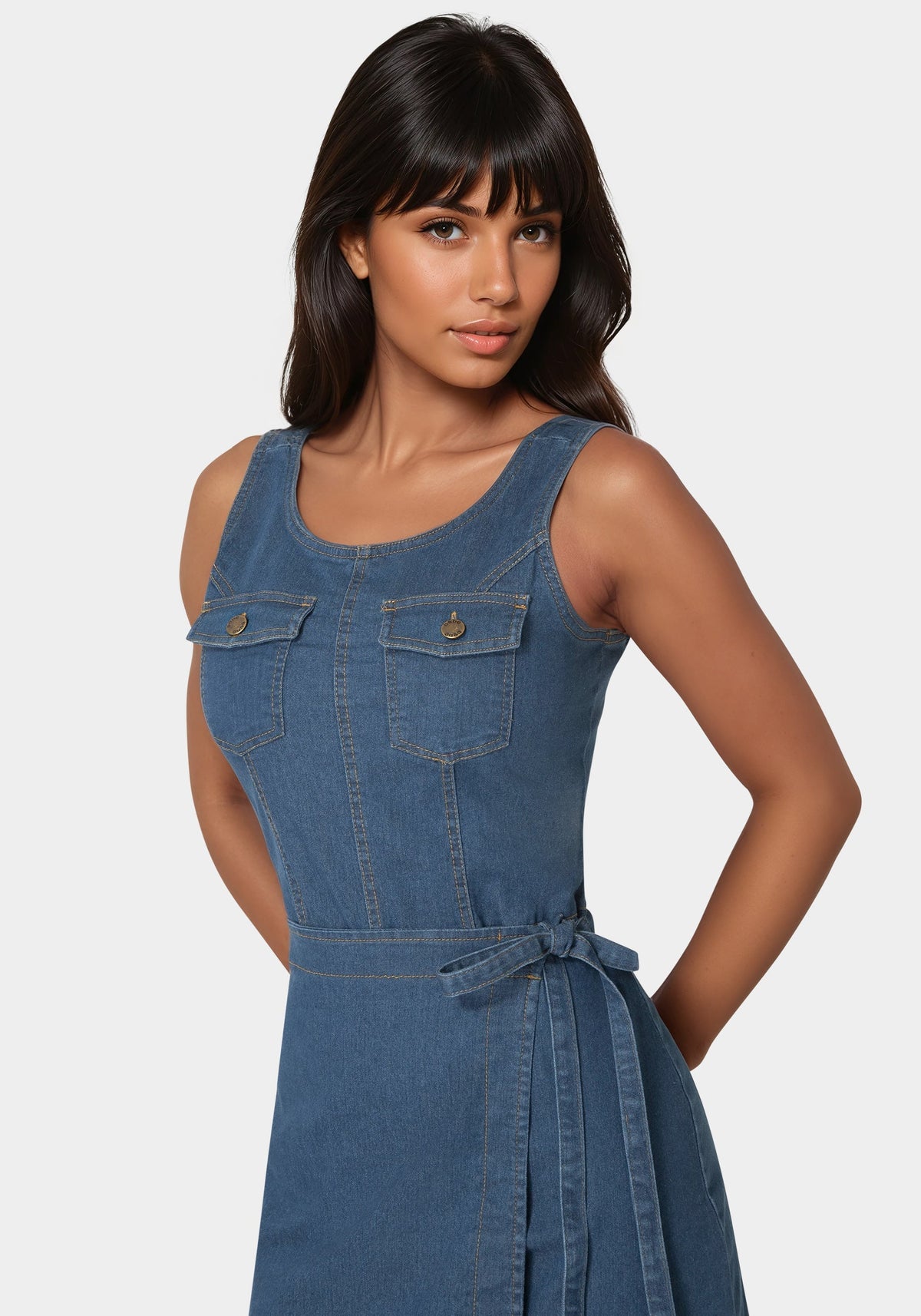 The Layered Dress Medium Wash - bebe