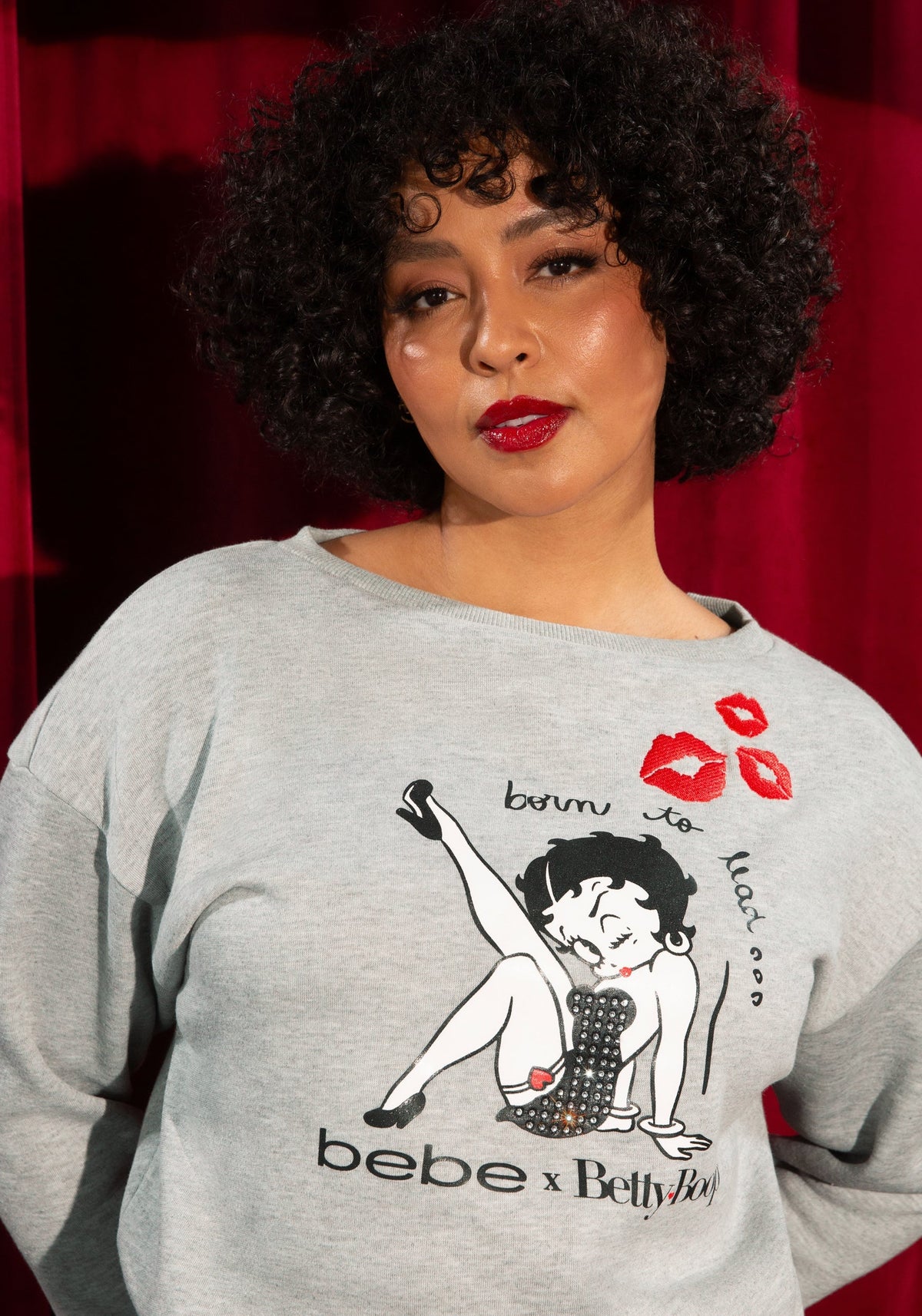 Betty Boop Cozy Pullover H. Grey-Leg - bebe