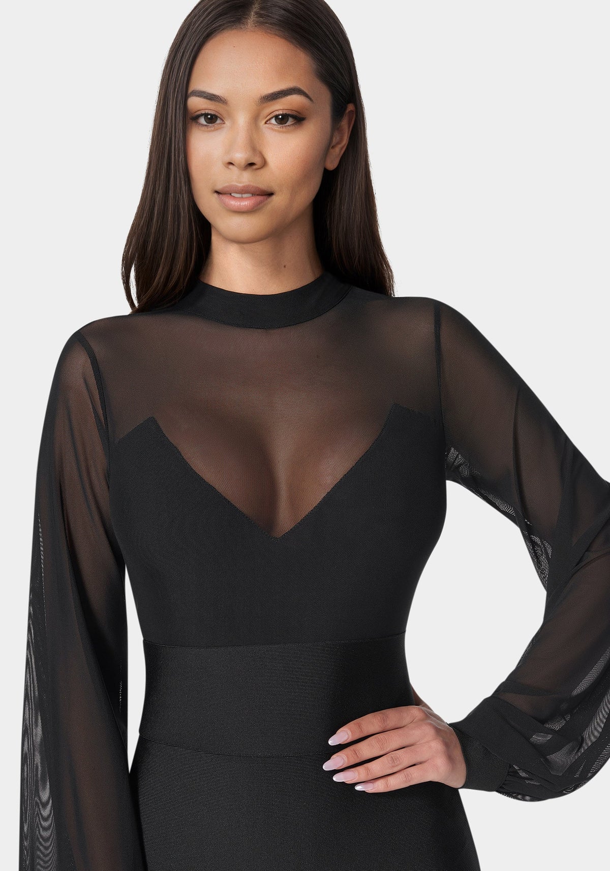 Bandage Sparkle Skirt Dress Black - bebe