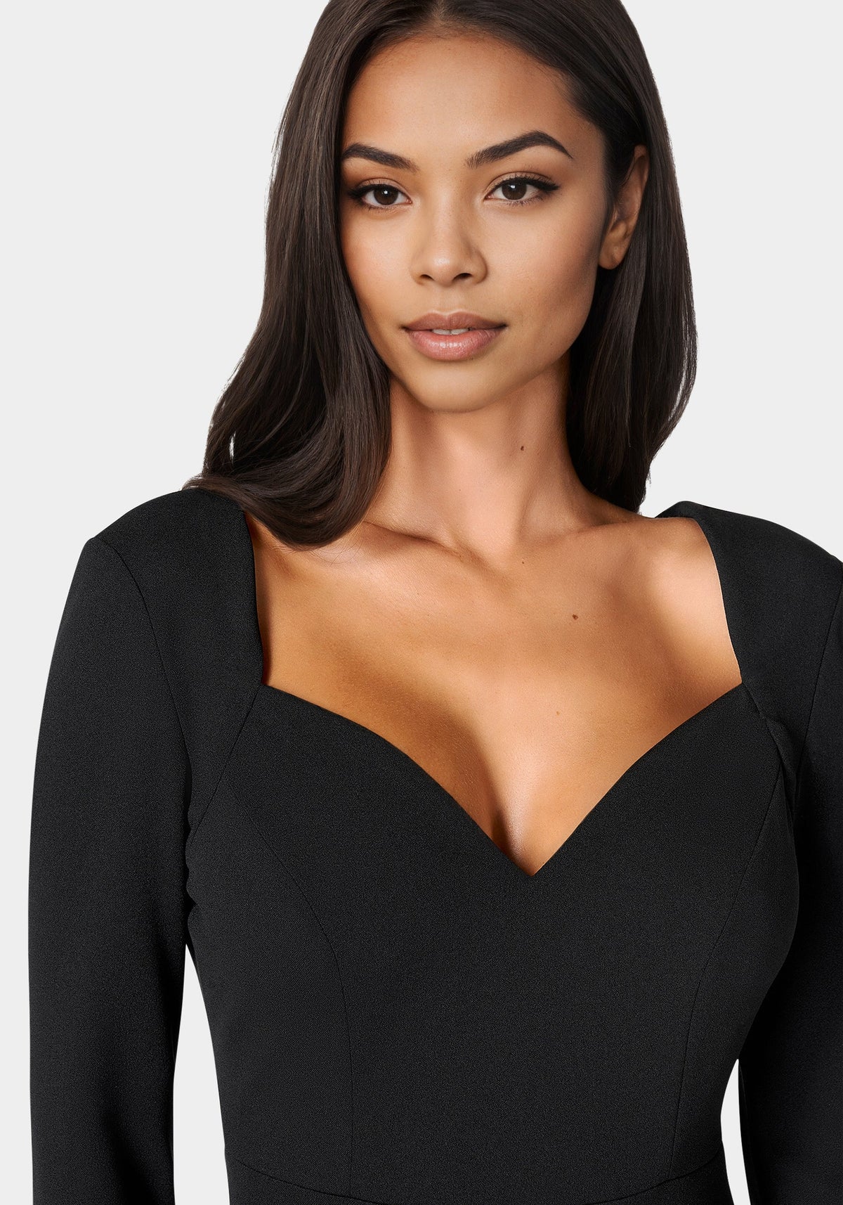 Open Back Ankle Dress in Black - bebe Black - bebe