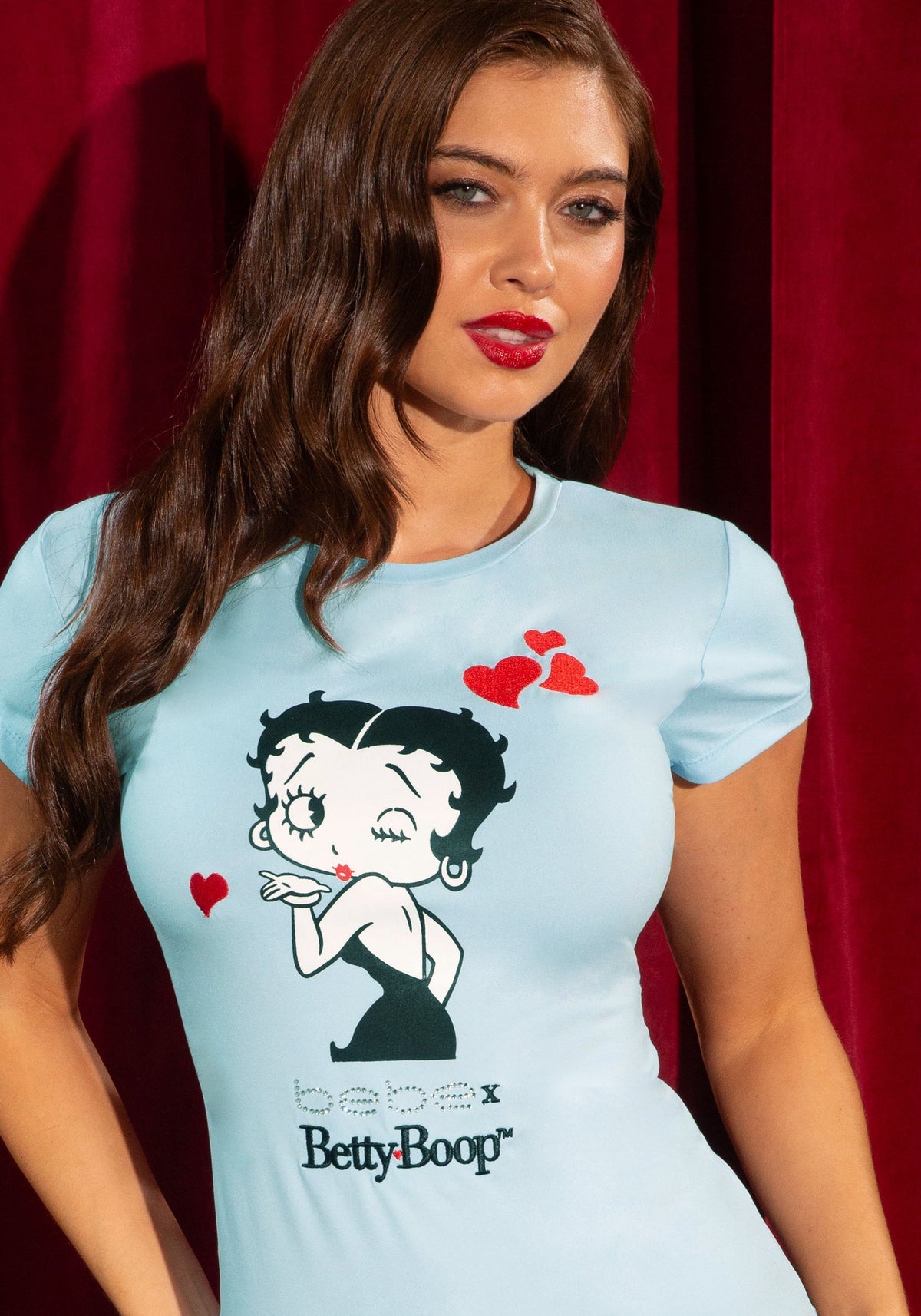 The Classic Betty Boop Tee Sassy Blue - bebe