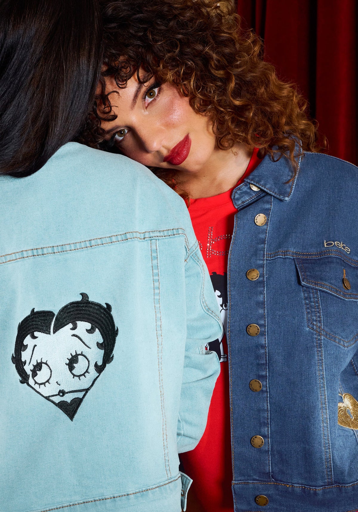 Betty Boop Sweetheart Jean Jacket Medium Blue - bebe