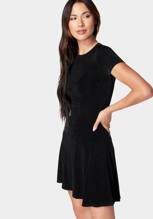 Slinky T Shirt Dress Black - bebe