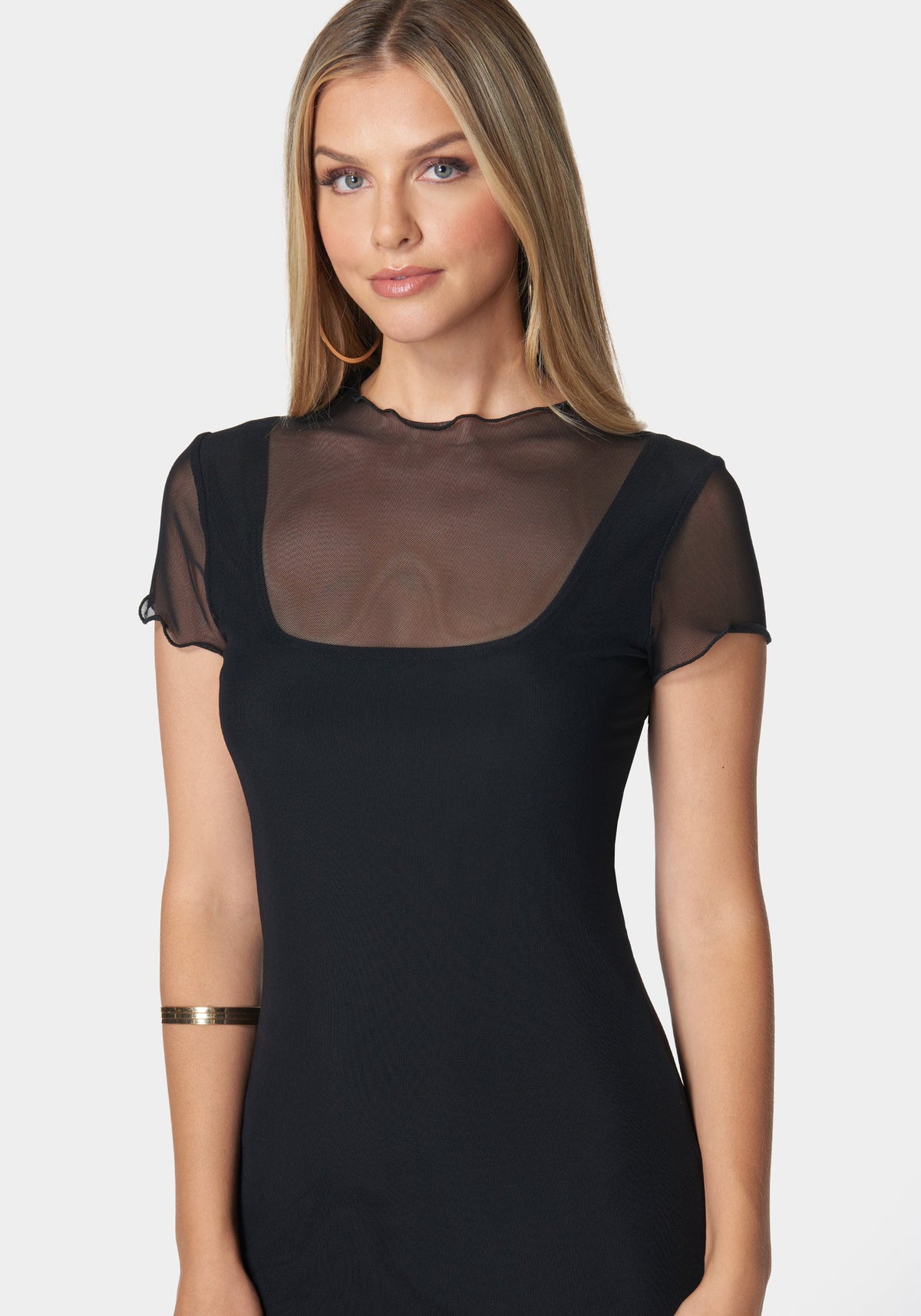 Brooklyn Mesh Maxi Dress Black - bebe