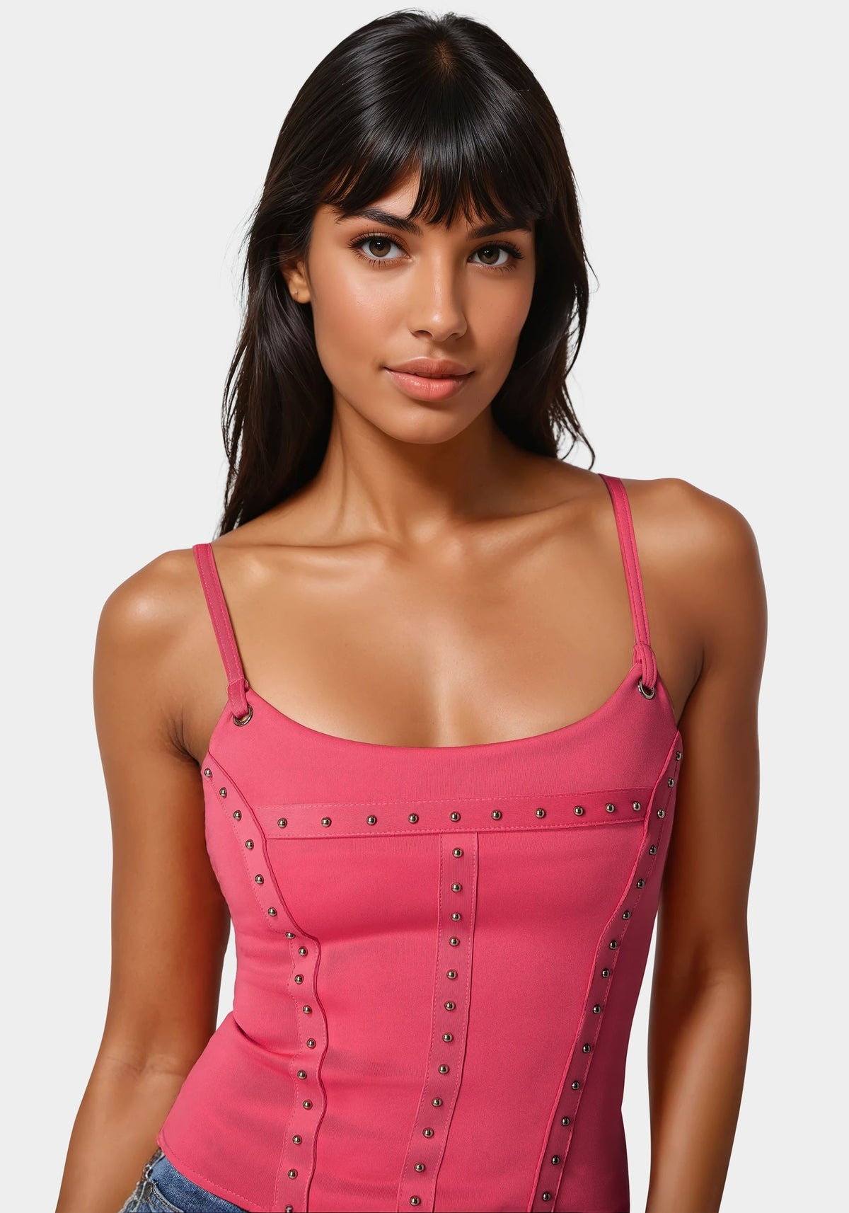 Studded Corset Raspberry - bebe Raspberry - bebe