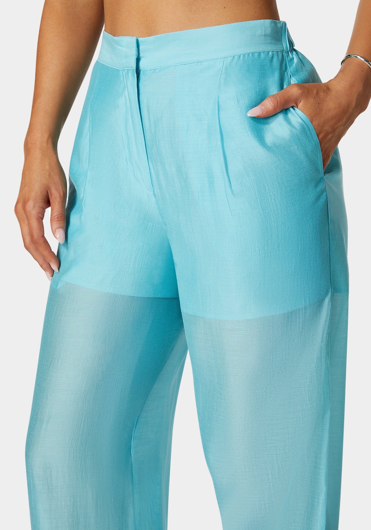 High Waist Palazzo Leg Pull On Pant Ipanema - bebe Ipanema - bebe