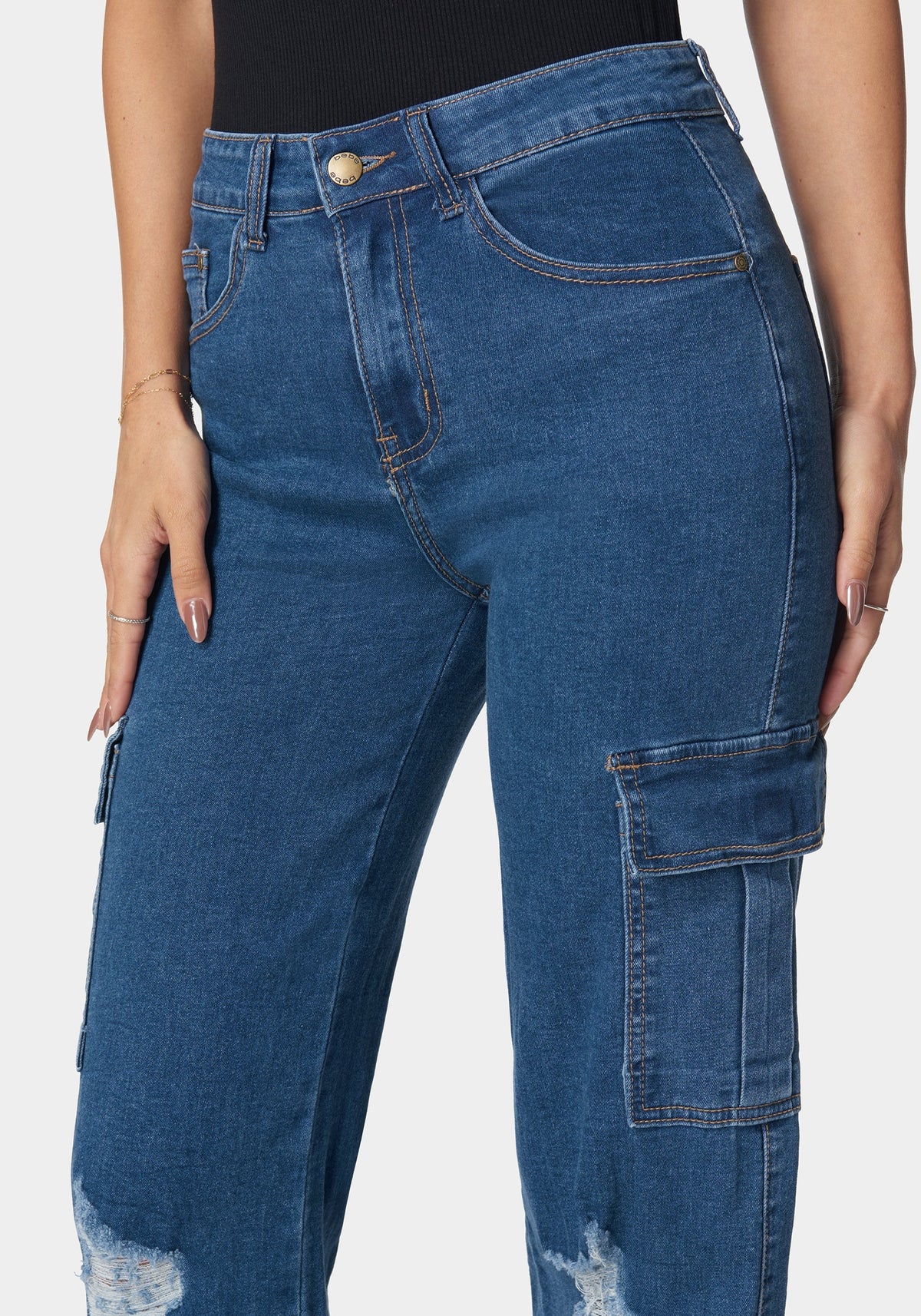 The Wide Leg Jean Medium Wash - bebe