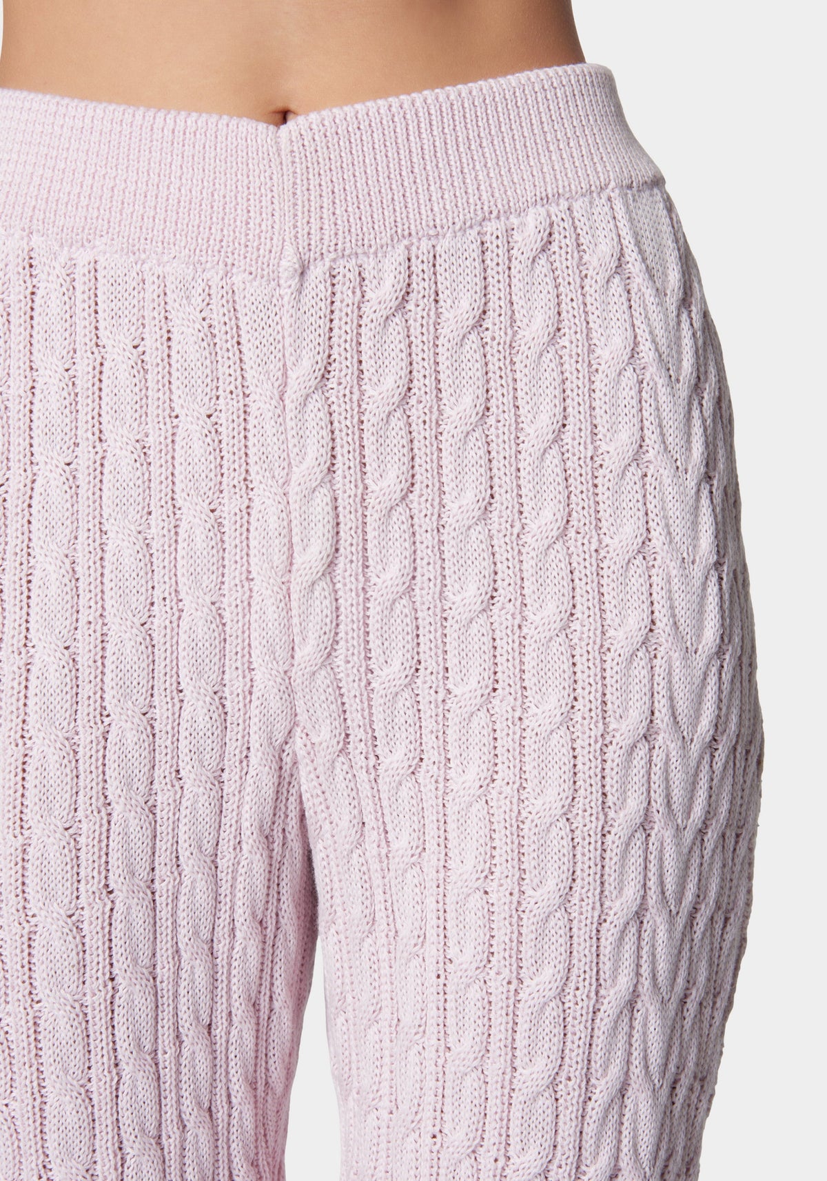 Cable Knit Jogger Lavender Fog - bebe