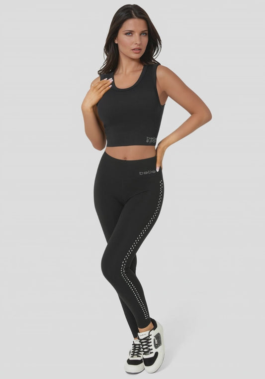 Dome Studded Performance Legging Black - bebe