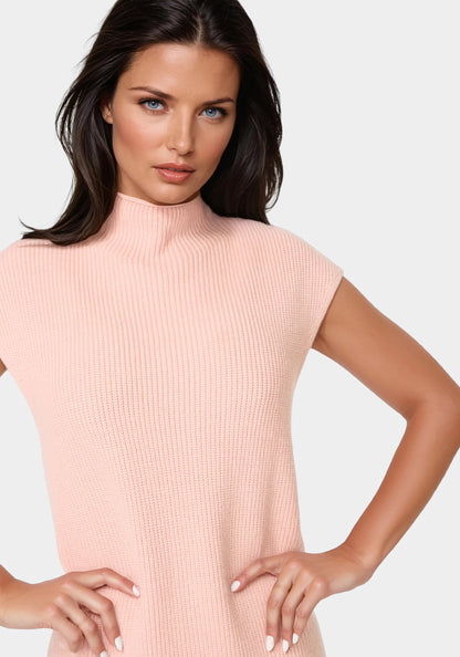 Funnel Neck Sweater Mini Dress Blush - bebe