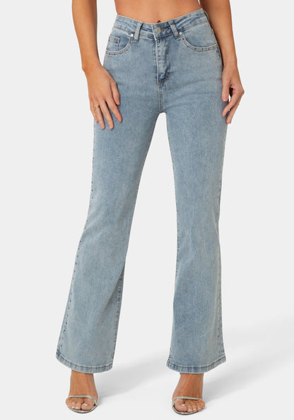 The Studded Jean Light Acid Wash - bebe
