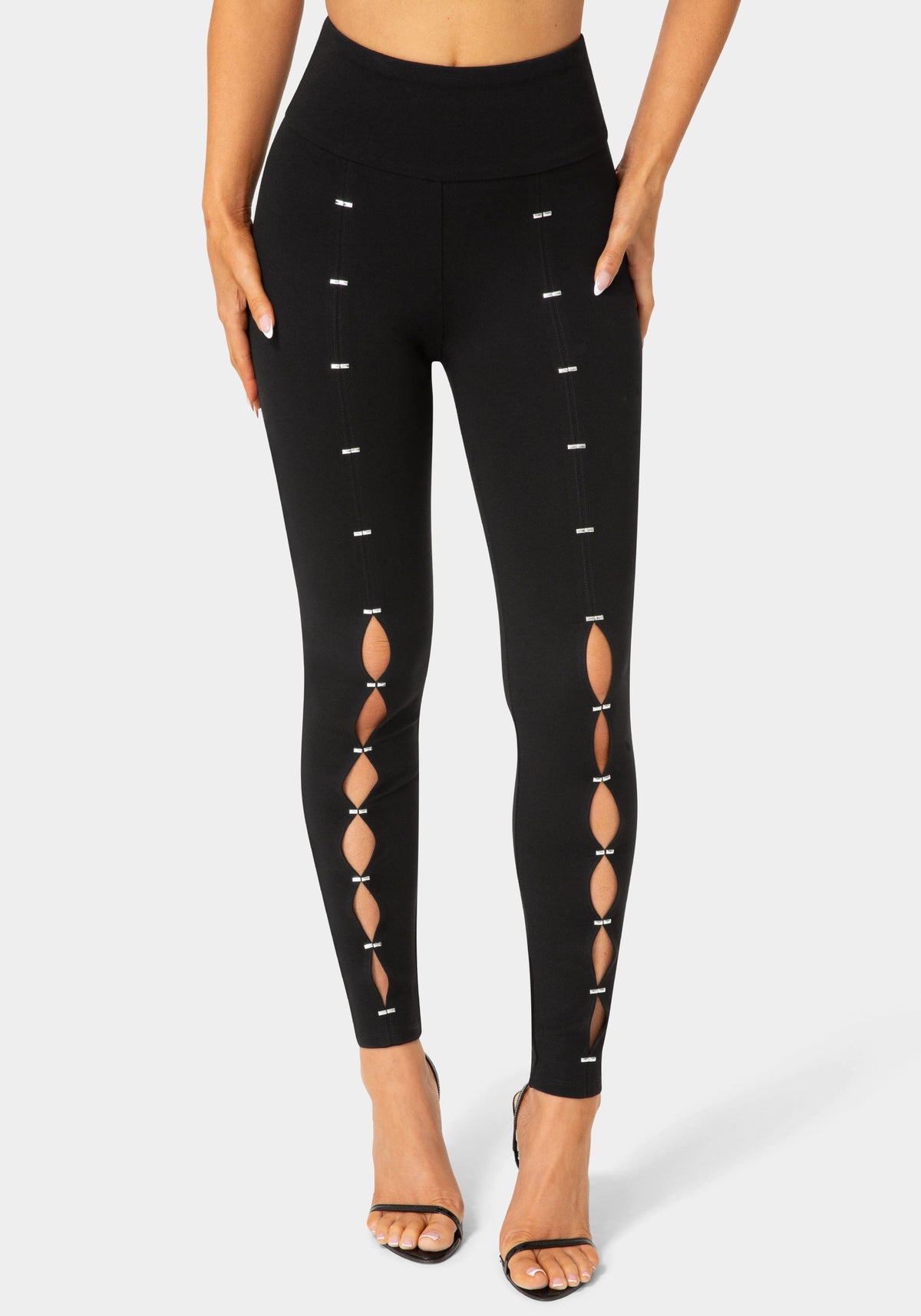 Ladies Knit Leggings Black - bebe