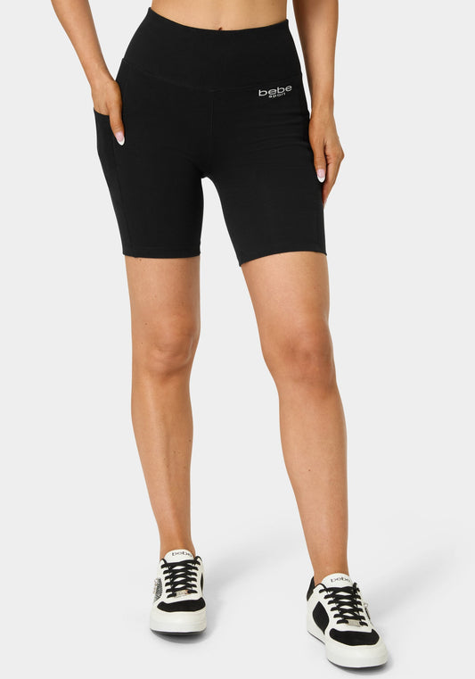 Bebe Cotton Spandex Bike Short Black - bebe