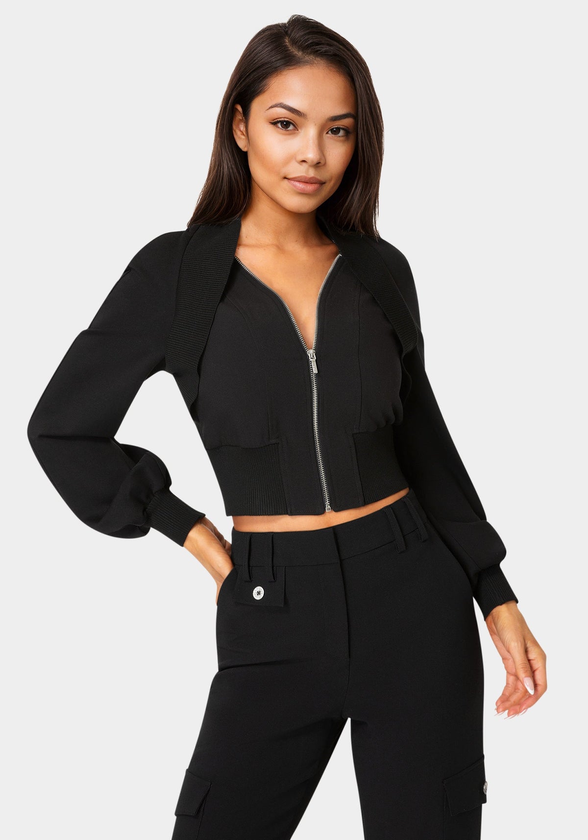 Bolero Illusion Slim Jacket Black - bebe