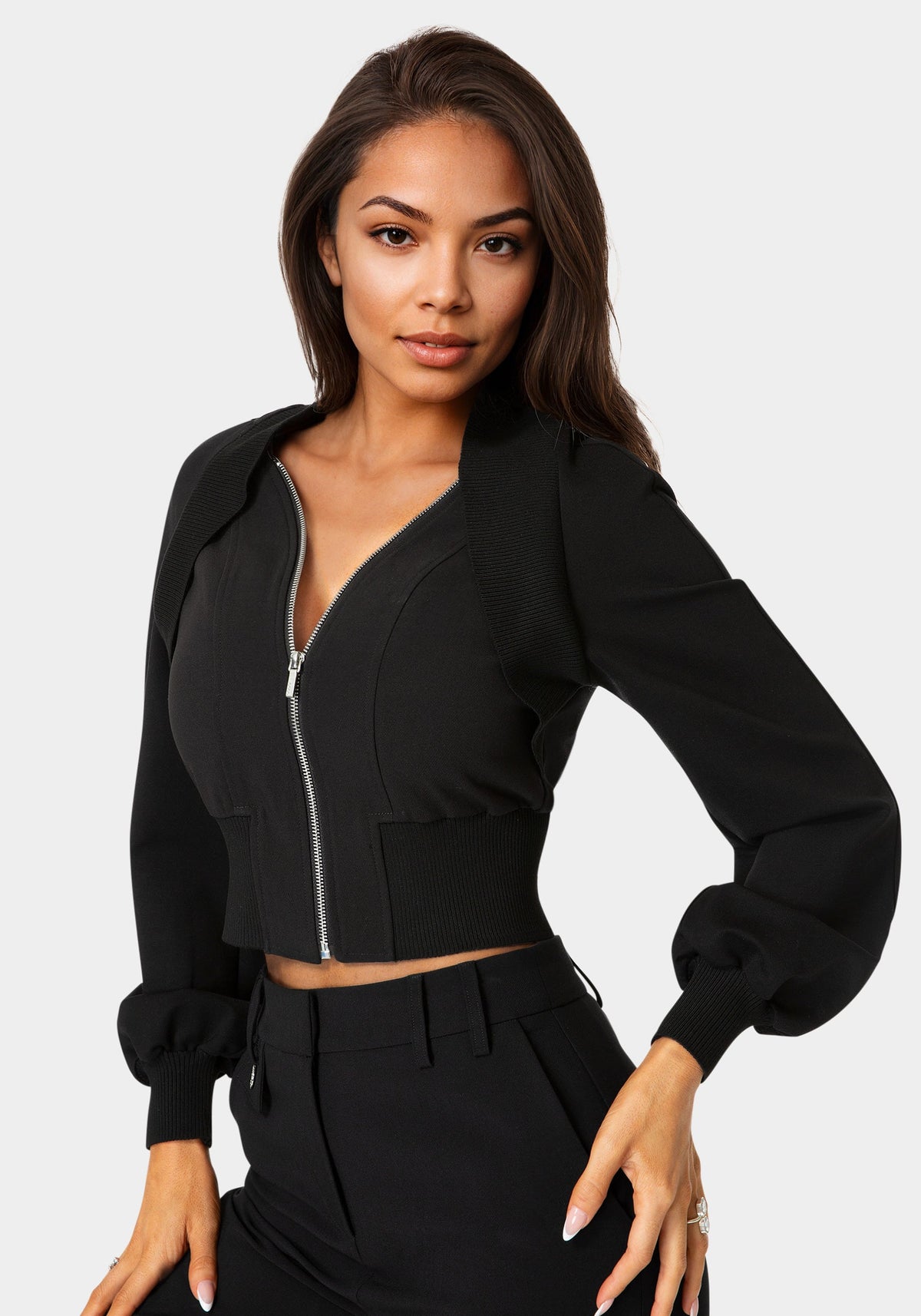 Bolero Illusion Slim Jacket Black - bebe