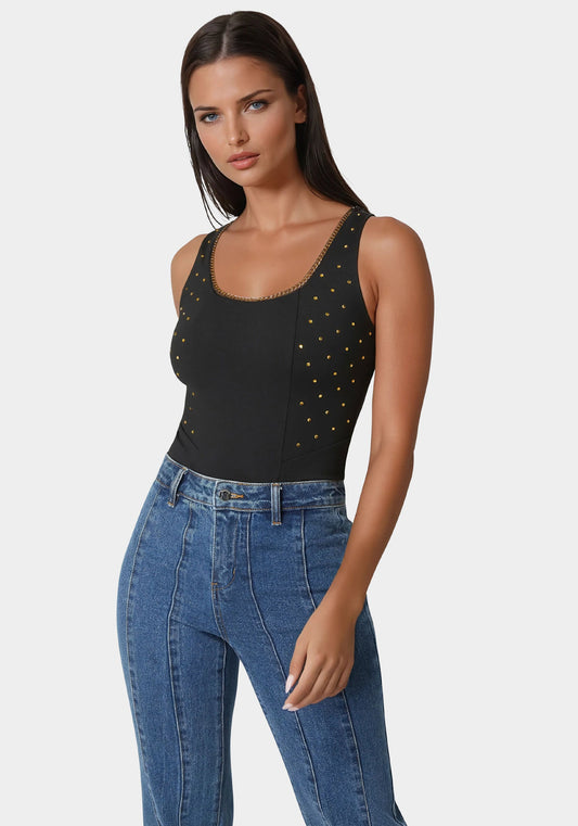 Embellished Bodysuit Black - bebe