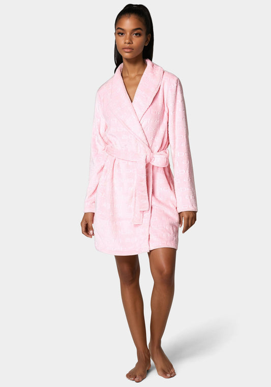 Debossed Plush Robe Rose Shadow - bebe