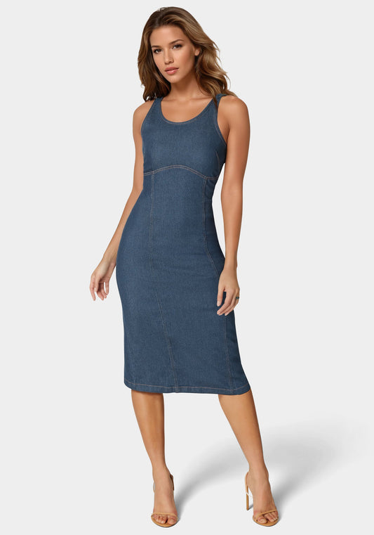 The Slim Dress Indigo Wash - bebe
