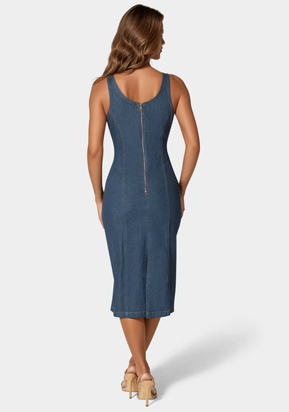 The Slim Dress Indigo Wash - bebe