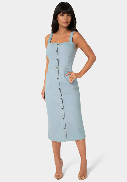 The Welted Dress Light Wash - bebe