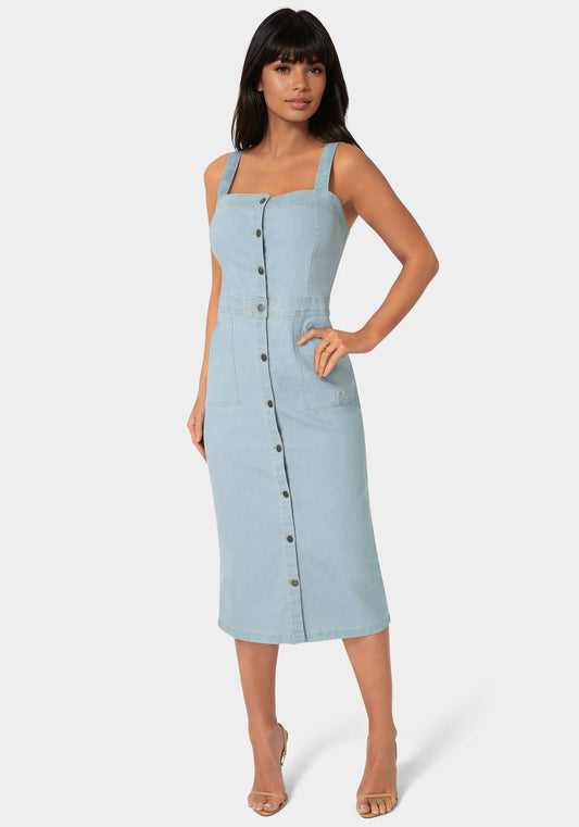The Welted Dress Light Wash - bebe