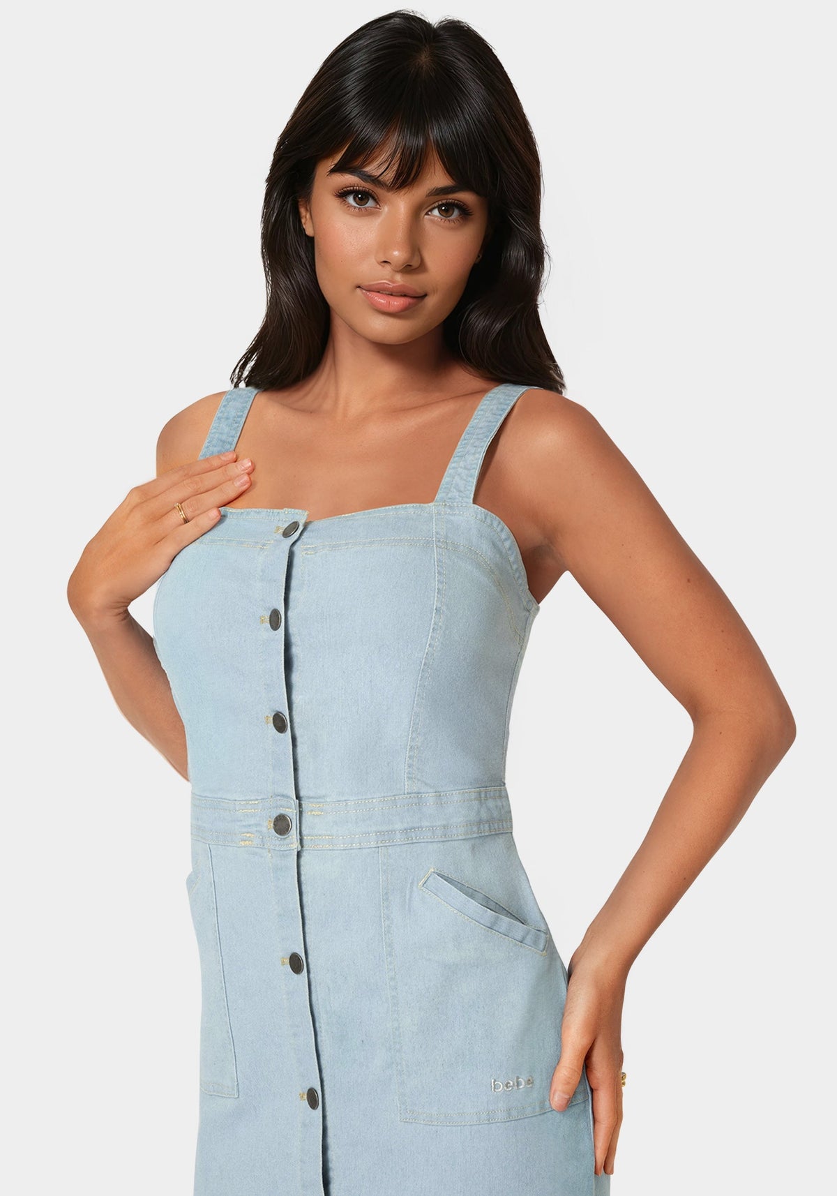 The Welted Dress Light Wash - bebe