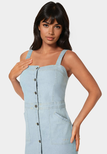 The Welted Dress Light Wash - bebe