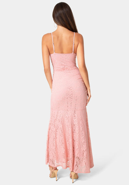 Lace Drop Waist Maxi Dress Rose - bebe