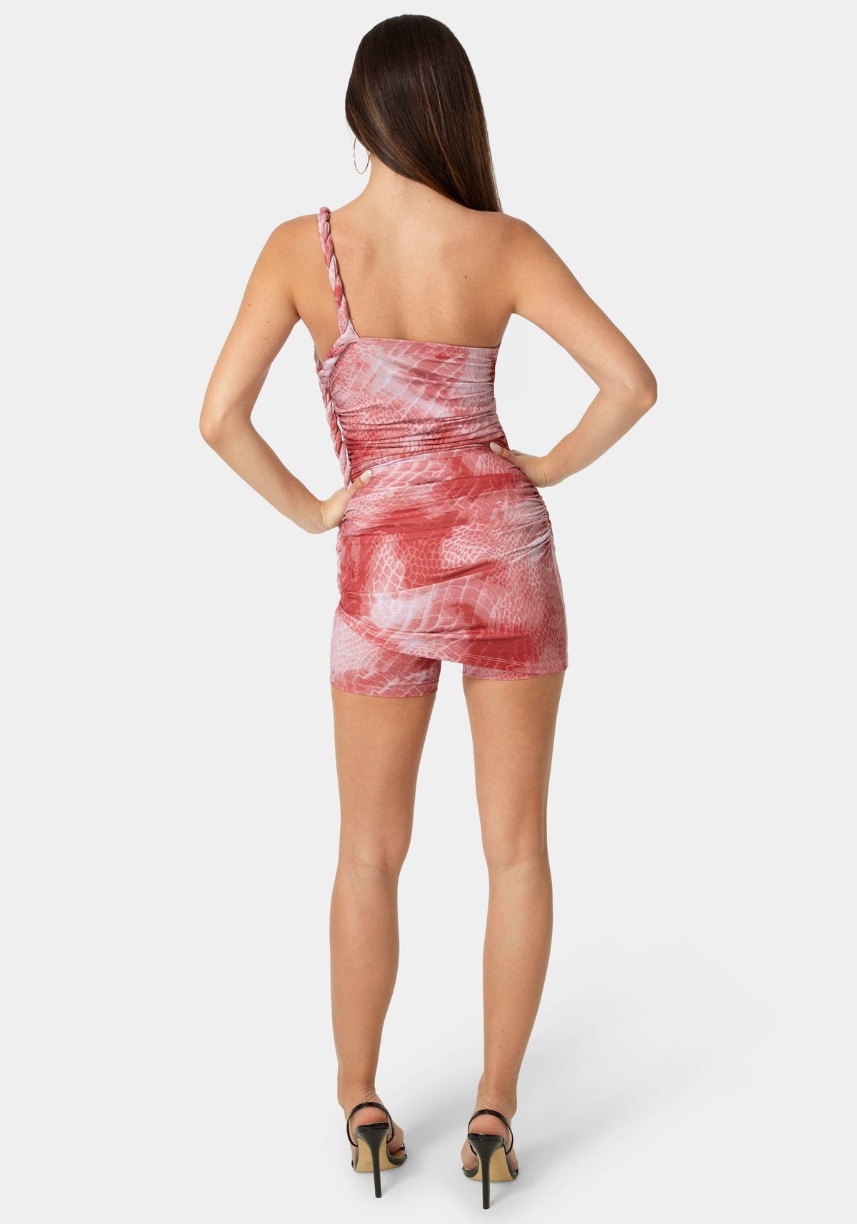 Twist Detail Mesh Romper Solara Snake Pt - bebe