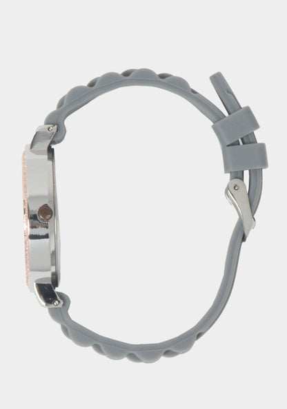 Silver Dial Crystal Bezel Watch - Two-Tone Rose Gold & Grey - bebe Rosegld-Gry - bebe