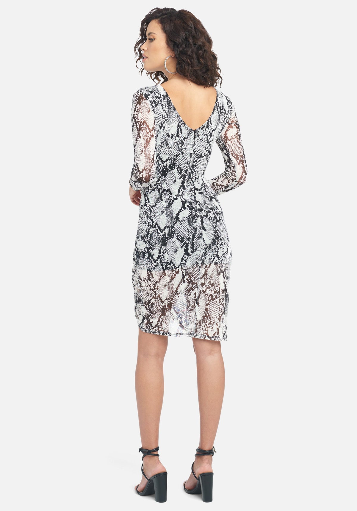 Snake Mesh Midi Dress Snake Print - bebe