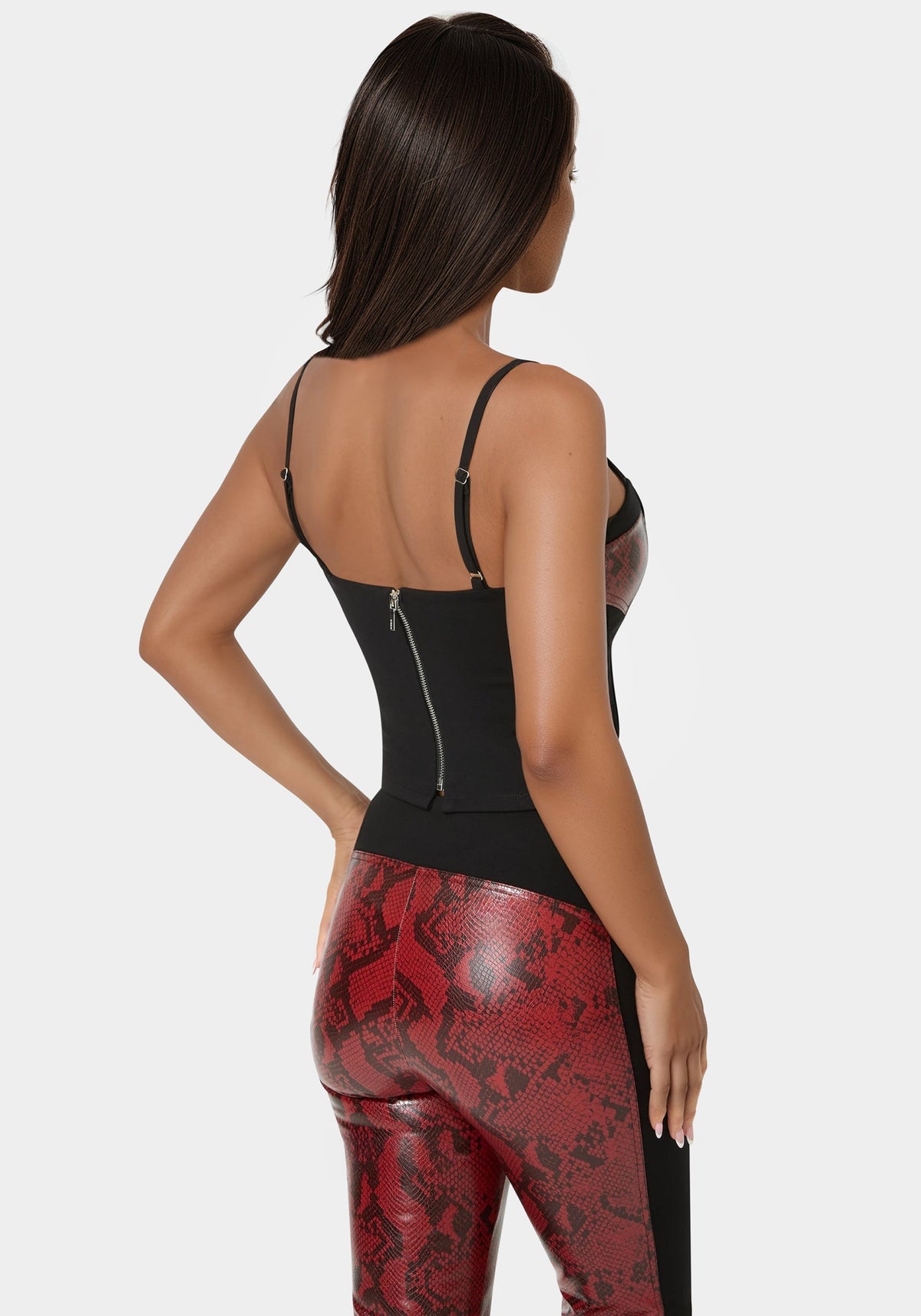 Fitted Snake Skin Top Digital Snake/Black - bebe