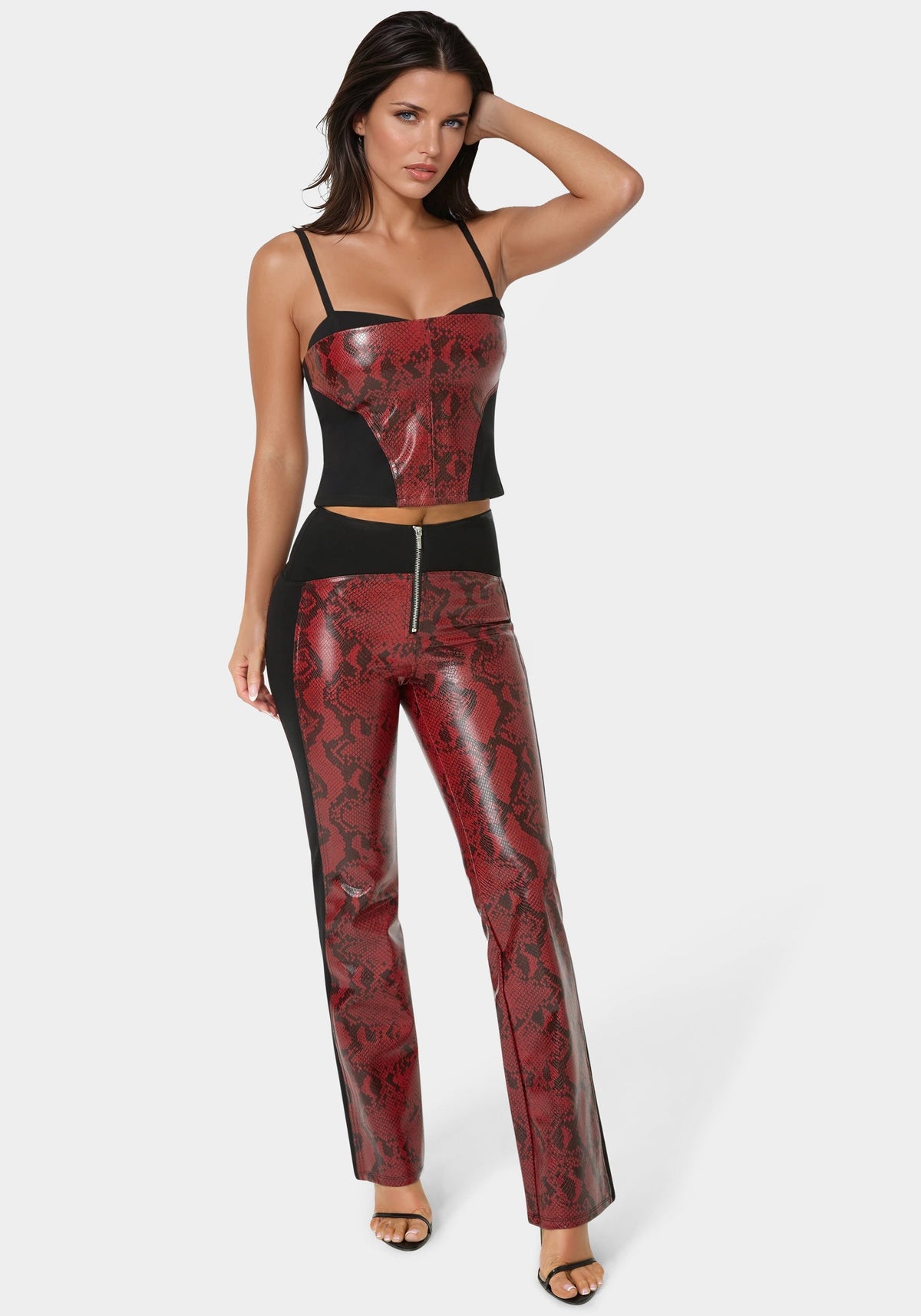 Fitted Snake Skin Top Digital Snake/Black - bebe