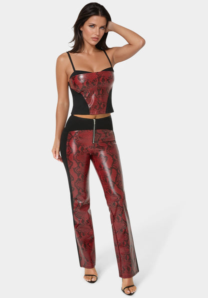 Fitted Snake Skin Top Digital Snake/Black - bebe