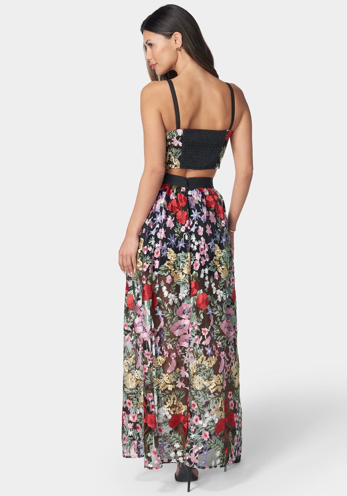 Embroidered Two Piece Set Black Multi - bebe