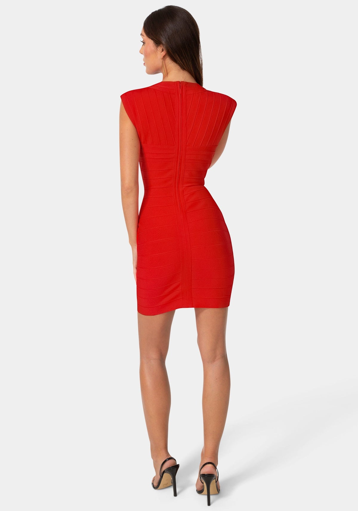 Cap Sleeve Bandage Mini Dress Red - bebe