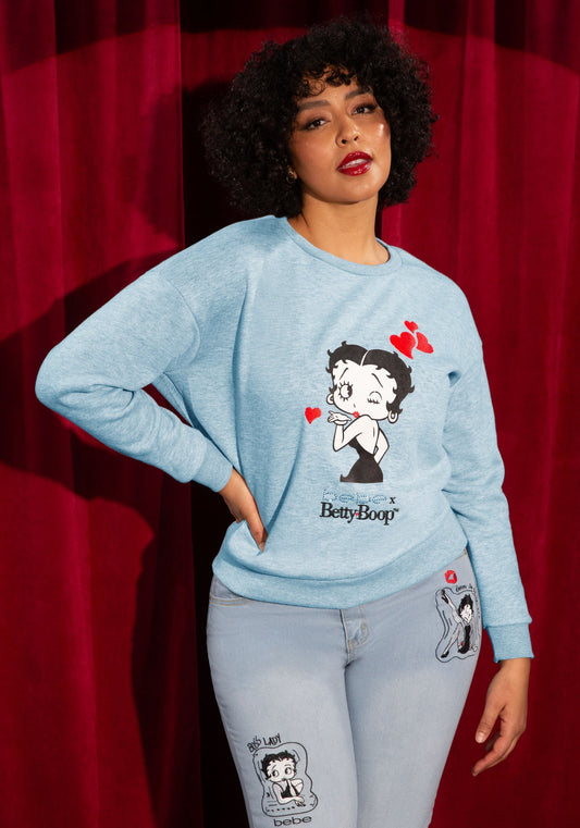 Betty Boop Cozy Pullover Sassy Blue - bebe