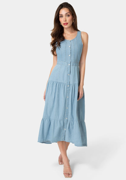 The Priery Dress Light Wash - bebe